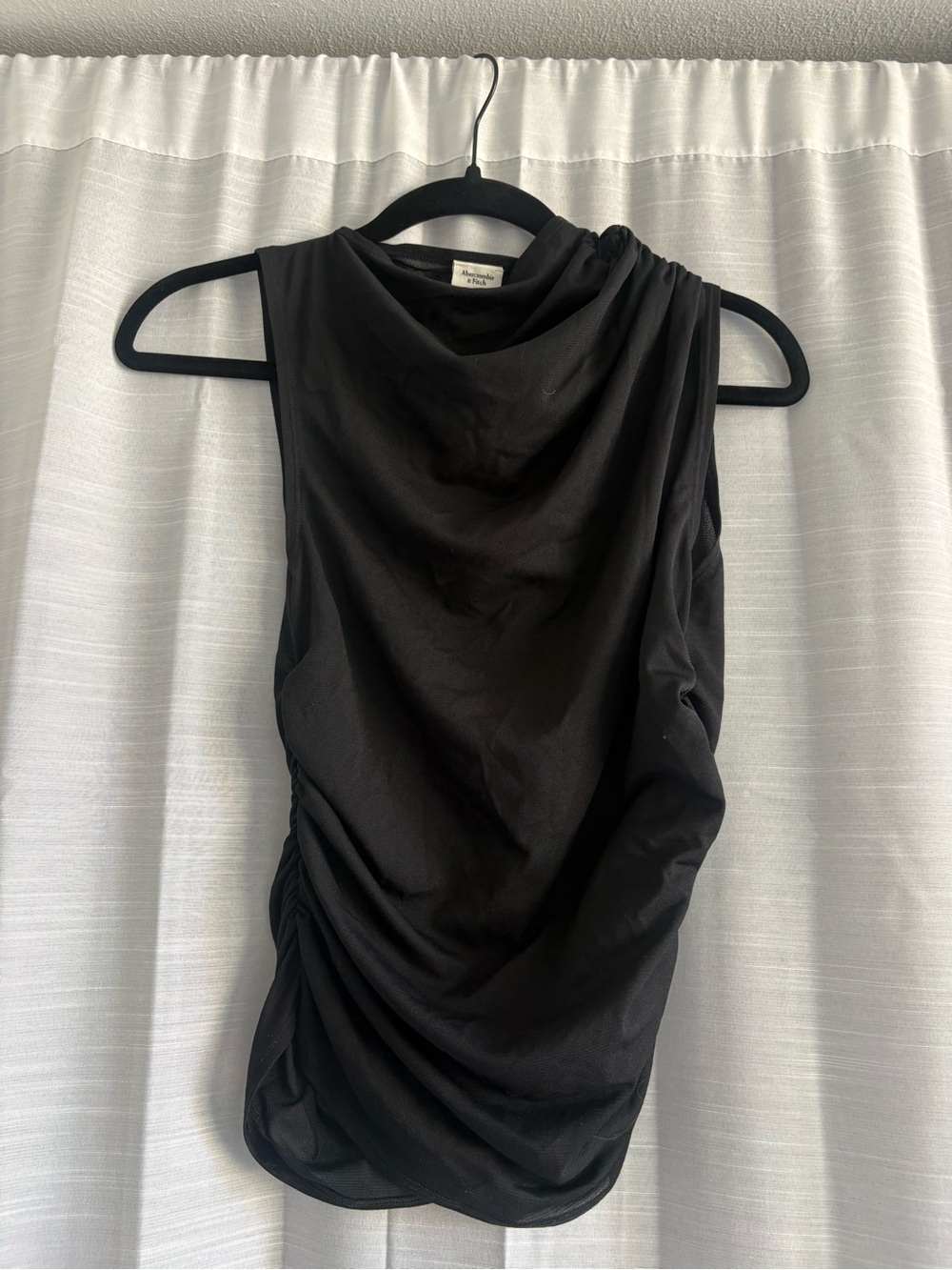 Abercrombie Sheer Sleeveless Black Draped Women’s Top